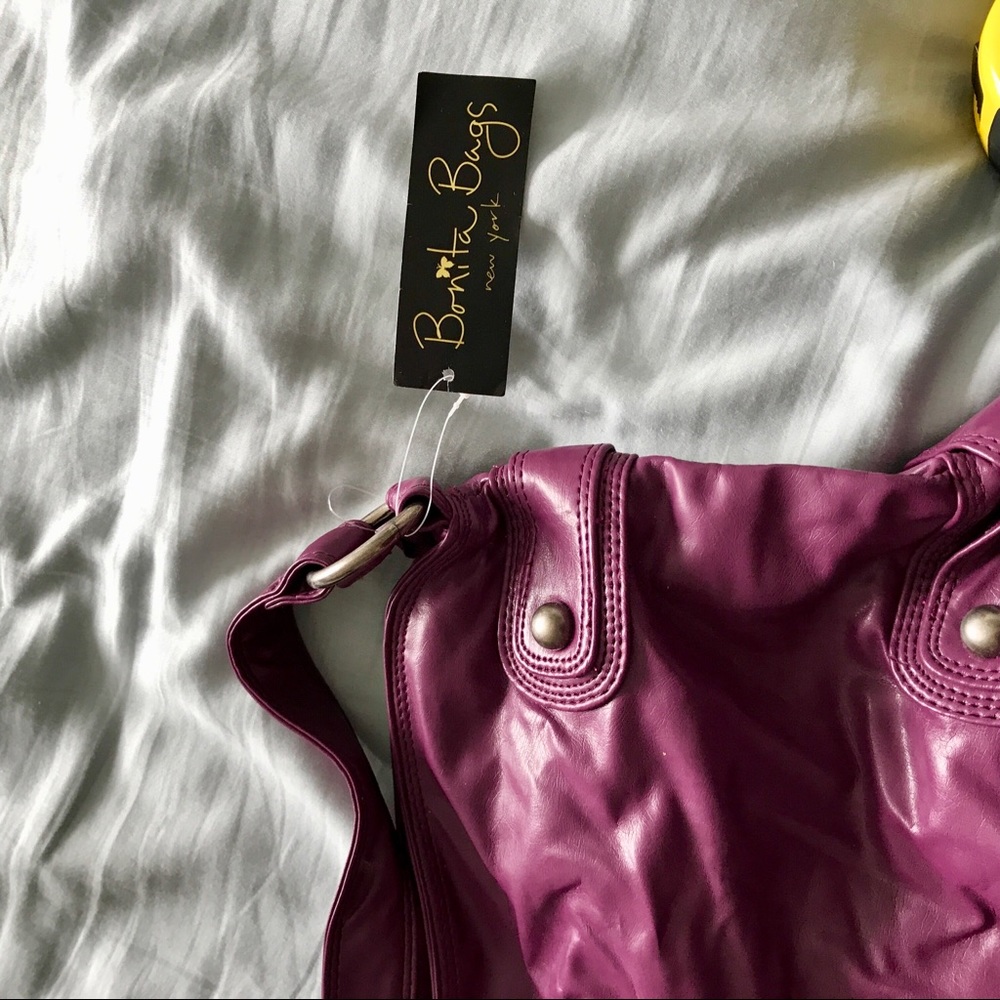 Brand new never used NWT Bonita Bag purple handbag